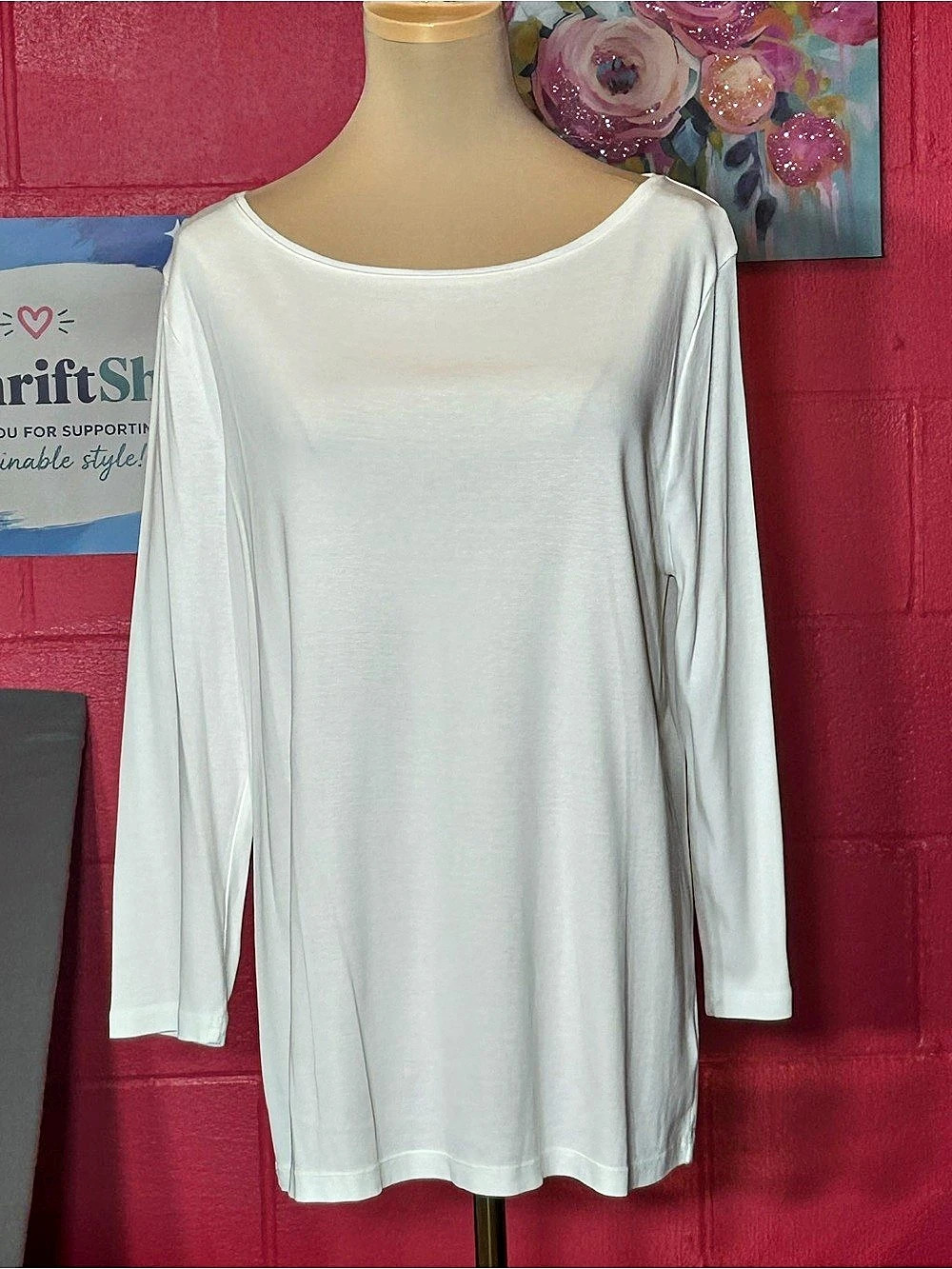 Talbots The Talbots Tee Pima Cotton Long Sleeve Boatneck Top Pima Cotton Long